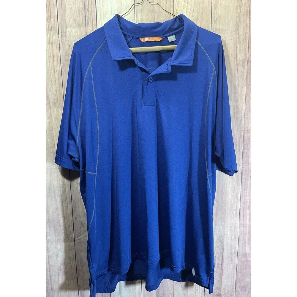 Cutter & Buck Golf Polo Shirt Men's X Large Blue Short‎ Sleeve 342 XL C-Buk